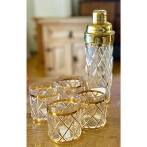Joseph Altuzarra 18K Gold Lattice Barware Set – Luxury Cocktail Glasses